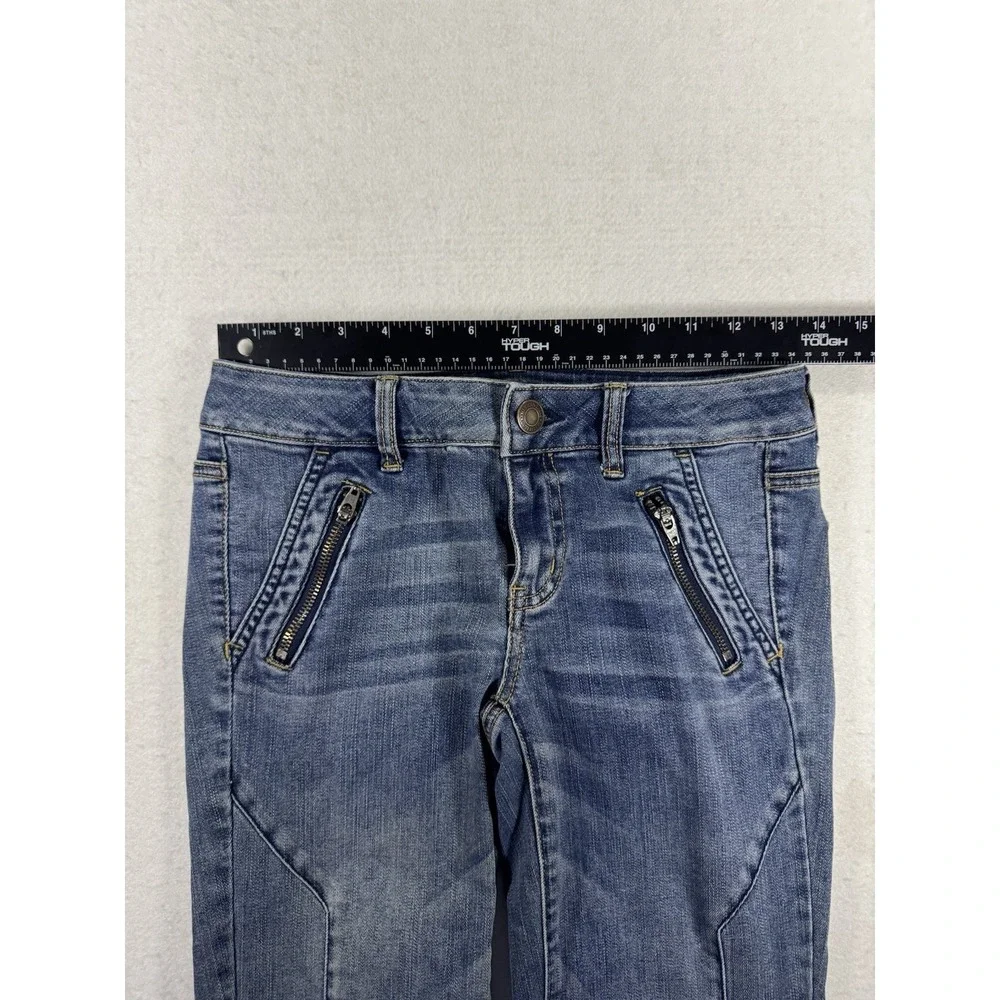 American Eagle Jegging Ankle Jeans Women's Size 2 Super Stretch Moto Zipper - Picture 11 of 14